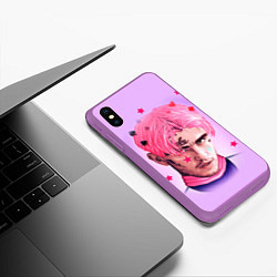 Чехол iPhone XS Max матовый Lil Peep: Pink Edition, цвет: 3D-фиолетовый — фото 2