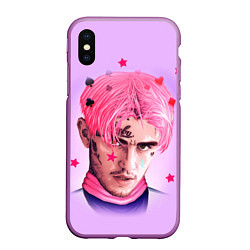 Чехол iPhone XS Max матовый Lil Peep: Pink Edition, цвет: 3D-фиолетовый