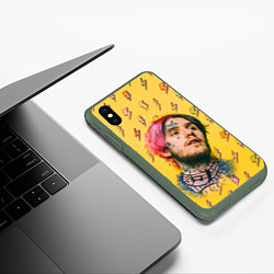 Чехол iPhone XS Max матовый Thunder Lil Peep, цвет: 3D-темно-зеленый — фото 2