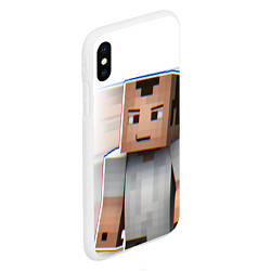 Чехол iPhone XS Max матовый Minecraft: White Creeper, цвет: 3D-белый — фото 2