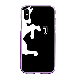 Чехол iPhone XS Max матовый FC Juventus Bull, цвет: 3D-сиреневый