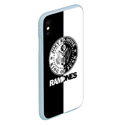 Чехол iPhone XS Max матовый Ramones B&W, цвет: 3D-голубой — фото 2