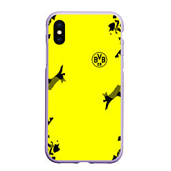 Чехол iPhone XS Max матовый FC Borussia Dortmund: Yellow Original, цвет: 3D-светло-сиреневый