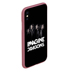 Чехол iPhone XS Max матовый Imagine Dragons: Boy Band, цвет: 3D-малиновый — фото 2