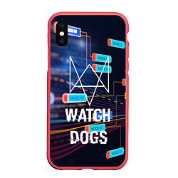 Чехол iPhone XS Max матовый Watch Dogs, цвет: 3D-красный