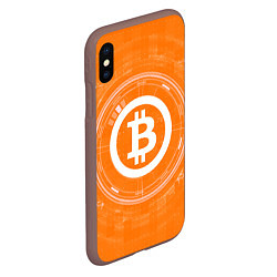 Чехол iPhone XS Max матовый Bitcoin Tech, цвет: 3D-коричневый — фото 2