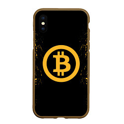 Чехол iPhone XS Max матовый Bitcoin Master, цвет: 3D-коричневый