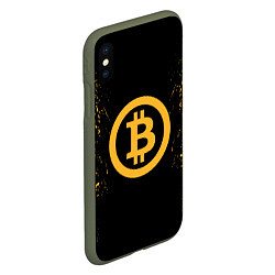 Чехол iPhone XS Max матовый Bitcoin Master, цвет: 3D-темно-зеленый — фото 2