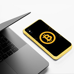 Чехол iPhone XS Max матовый Bitcoin Master цвета 3D-желтый — фото 2