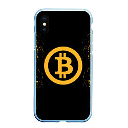 Чехол iPhone XS Max матовый Bitcoin Master, цвет: 3D-голубой