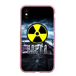 Чехол iPhone XS Max матовый STALKER - НАСТЯ, цвет: 3D-розовый