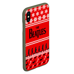 Чехол iPhone XS Max матовый The Beatles: New Year, цвет: 3D-темно-зеленый — фото 2