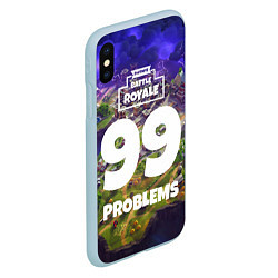 Чехол iPhone XS Max матовый Fortnite: 99 Problems, цвет: 3D-голубой — фото 2