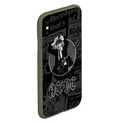 Чехол iPhone XS Max матовый AC/DC: Black Devil, цвет: 3D-темно-зеленый — фото 2
