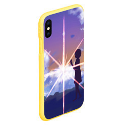 Чехол iPhone XS Max матовый Your Name, цвет: 3D-желтый — фото 2