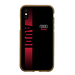 Чехол iPhone XS Max матовый Audi: Black Sport, цвет: 3D-коричневый