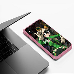 Чехол iPhone XS Max матовый My Hero Academia в очках, цвет: 3D-малиновый — фото 2