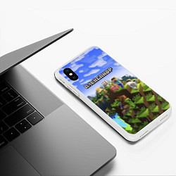 Чехол iPhone XS Max матовый Майнкрафт: Александр, цвет: 3D-белый — фото 2