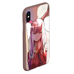 Чехол iPhone XS Max матовый Darling in the FranXX, цвет: 3D-коричневый — фото 2