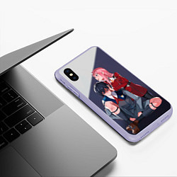 Чехол iPhone XS Max матовый Darling in the FranXX, цвет: 3D-светло-сиреневый — фото 2