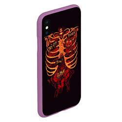 Чехол iPhone XS Max матовый Человеческий скелет, цвет: 3D-фиолетовый — фото 2
