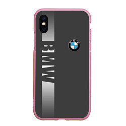 Чехол iPhone XS Max матовый BMW SPORT, цвет: 3D-розовый