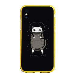 Чехол iPhone XS Max матовый Space Cat, цвет: 3D-желтый