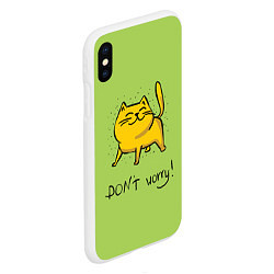 Чехол iPhone XS Max матовый Don't Worry, цвет: 3D-белый — фото 2