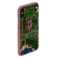 Чехол iPhone XS Max матовый Heroes III: Map, цвет: 3D-малиновый — фото 2