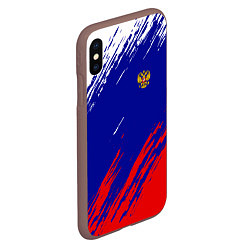 Чехол iPhone XS Max матовый RUSSIA SPORT, цвет: 3D-коричневый — фото 2