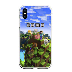 Чехол iPhone XS Max матовый Minecraft: Даша, цвет: 3D-белый