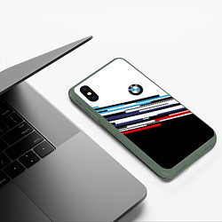 Чехол iPhone XS Max матовый BMW BRAND COLOR БМВ, цвет: 3D-темно-зеленый — фото 2