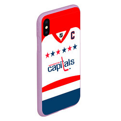 Чехол iPhone XS Max матовый Washington Capitals: Ovechkin White, цвет: 3D-сиреневый — фото 2