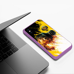 Чехол iPhone XS Max матовый Имперский медведь, цвет: 3D-фиолетовый — фото 2