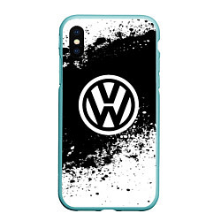 Чехол iPhone XS Max матовый Volkswagen: Black Spray, цвет: 3D-мятный