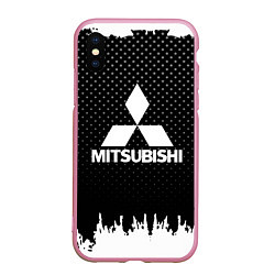 Чехол iPhone XS Max матовый Mitsubishi: Black Side, цвет: 3D-розовый