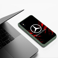 Чехол iPhone XS Max матовый Mercedes-Benz: Red Anger, цвет: 3D-темно-зеленый — фото 2