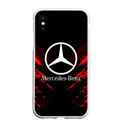 Чехол iPhone XS Max матовый Mercedes-Benz: Red Anger, цвет: 3D-белый