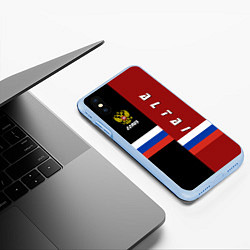 Чехол iPhone XS Max матовый Altai, Russia, цвет: 3D-голубой — фото 2