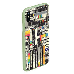 Чехол iPhone XS Max матовый VHS-кассеты, цвет: 3D-салатовый — фото 2