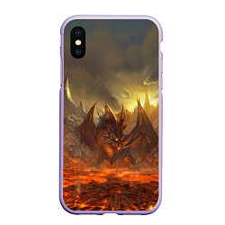 Чехол iPhone XS Max матовый Linage II: Fire Dragon, цвет: 3D-светло-сиреневый