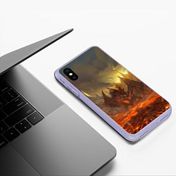 Чехол iPhone XS Max матовый Linage II: Fire Dragon, цвет: 3D-светло-сиреневый — фото 2