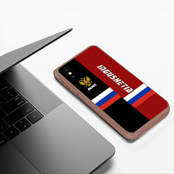 Чехол iPhone XS Max матовый Ingushetia, Russia, цвет: 3D-коричневый — фото 2