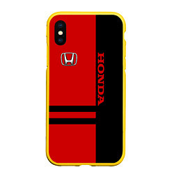 Чехол iPhone XS Max матовый Honda: Red Style, цвет: 3D-желтый