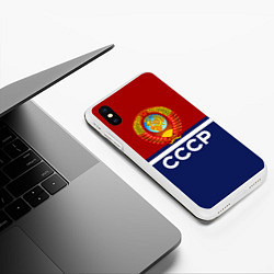 Чехол iPhone XS Max матовый СССР: Спортсмен, цвет: 3D-белый — фото 2