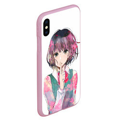 Чехол iPhone XS Max матовый Kuzu no Honkai, цвет: 3D-розовый — фото 2