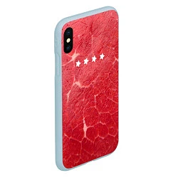 Чехол iPhone XS Max матовый Мясо 100%, цвет: 3D-голубой — фото 2
