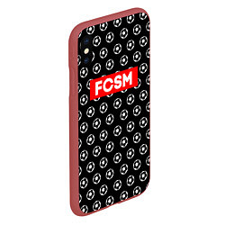 Чехол iPhone XS Max матовый FCSM Supreme, цвет: 3D-красный — фото 2