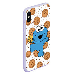 Чехол iPhone XS Max матовый Cookie Monster, цвет: 3D-светло-сиреневый — фото 2