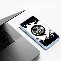 Чехол iPhone XS Max матовый R6S: Black Symbol, цвет: 3D-голубой — фото 2